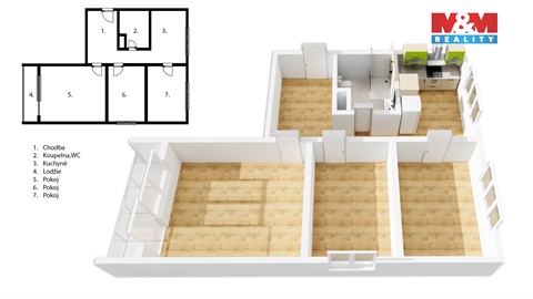 Prodej bytu 3+1, 63 m² - 0