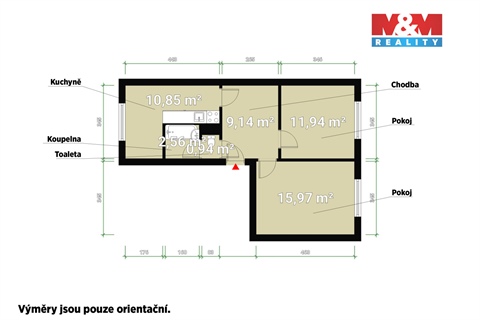 Prodej bytu 2+1, 54 m² - 4