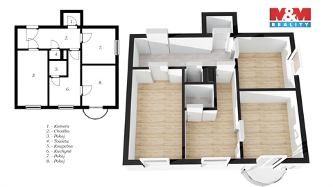 Pronájem bytu 3+1, 82 m² - 0
