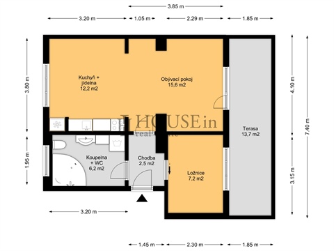 Pronájem bytu 2+1, 45 m² 2
