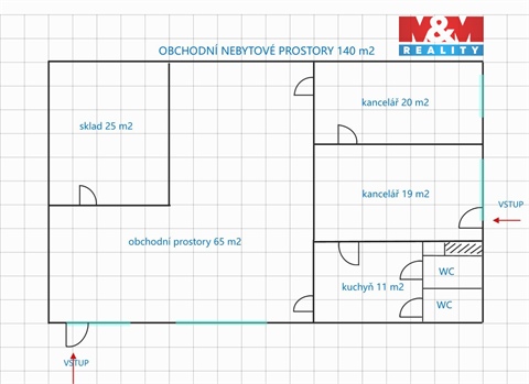 Pronájem obchodních prostor, 140 m² - 0