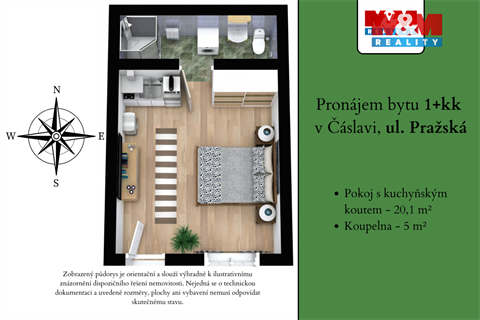 Pronájem bytu 1kk, 25 m² 4