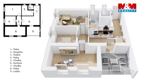 Pronájem bytu 3+1, 58 m² 10