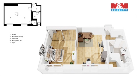 Prodej bytu 2kk, 47 m² 14