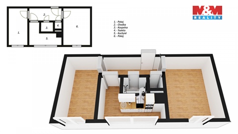 Pronájem bytu 2+1, 48 m² 6