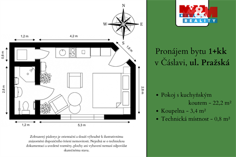 Pronájem bytu 1kk, 26 m² 8