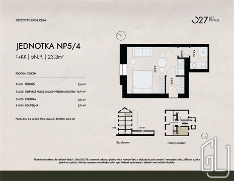 Prodej bytu 1kk, 23 m² - 0