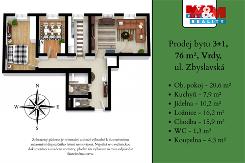 Prodej bytu 3+1, 76 m² 4