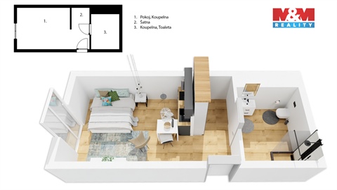Prodej bytu 1kk, 34 m² - 4