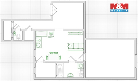 Pronájem bytu 2+1, 67 m² 2