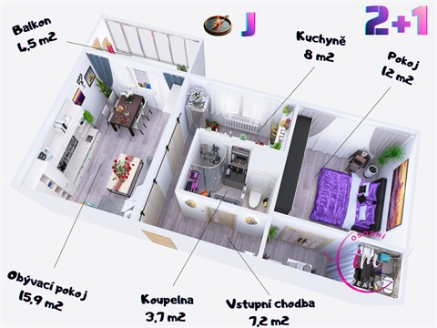 Prodej bytu 2+1, 47 m² 14