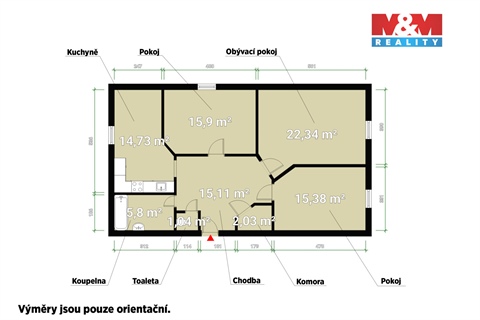 Prodej bytu 3+1, 81 m² 2