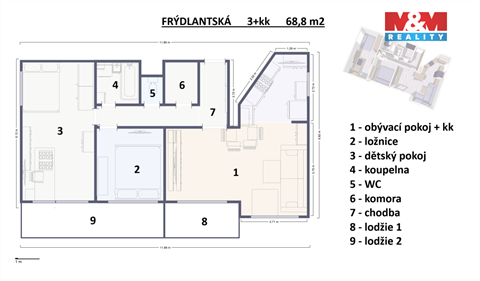 Prodej bytu 3kk, 69 m² - 8