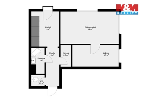 Prodej bytu 2+1, 50 m² - 2
