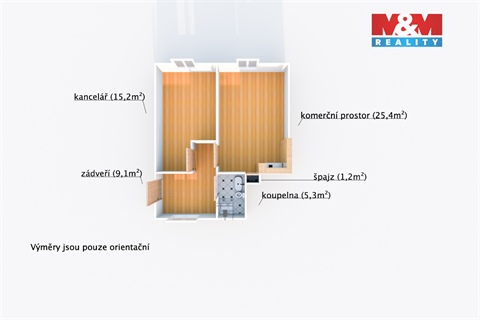 Pronájem kanceláře, 56 m² 2