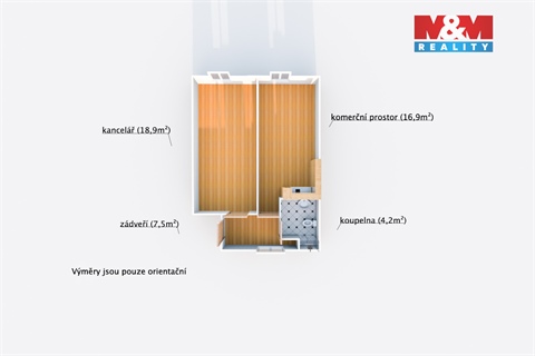 Pronájem kanceláře, 47 m² - 0