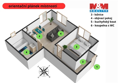 Pronájem bytu 2kk, 44 m² - 10