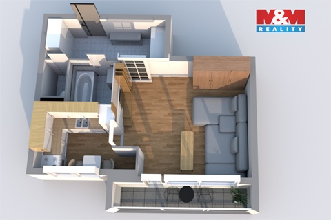 Pronájem bytu 1+1, 31 m² - 8