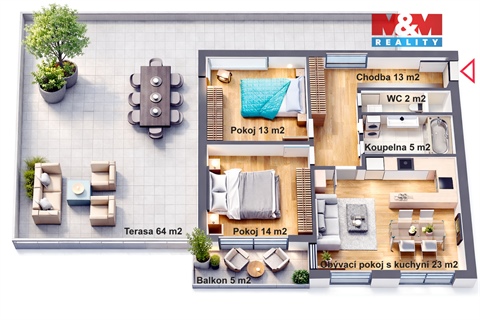 Prodej bytu 3kk, 70 m² - 2