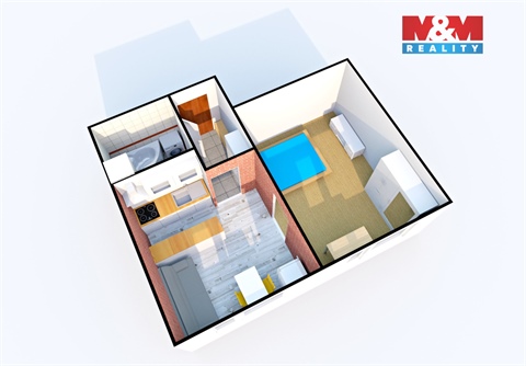 Pronájem bytu 1+1, 34 m² 2