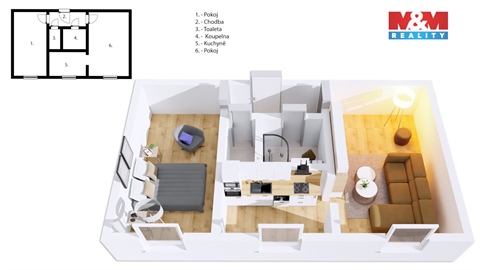 Pronájem bytu 2+1, 52 m² 4