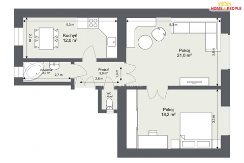 Pronájem bytu 2+1, 59 m² 6