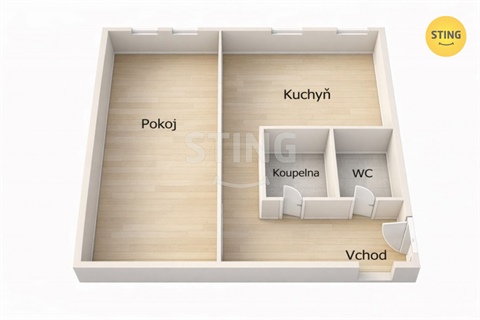 Prodej bytu 1+1, 37 m² - 0