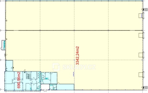Pronájem skladu / haly, 3 340 m² 2
