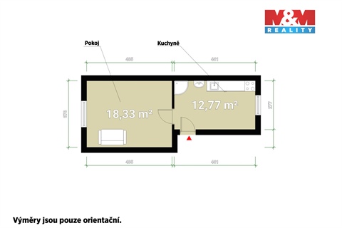 Pronájem kanceláře, 31 m² - 0