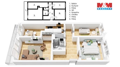 Prodej bytu 3+1, 79 m² - 2