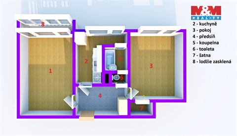 Prodej bytu 2+1, 57 m² 2