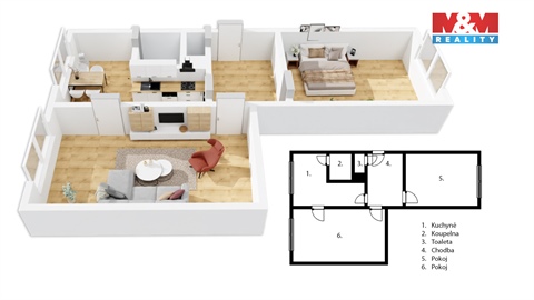 Prodej bytu 2+1, 63 m² - 0