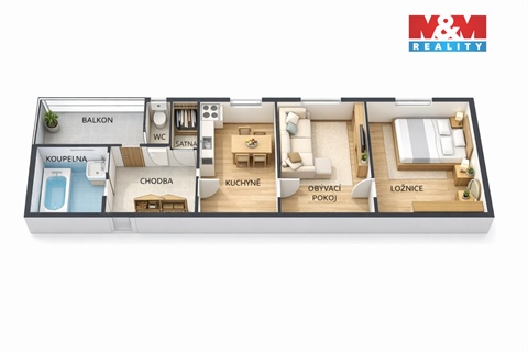 Prodej bytu 2+1, 51 m² - 4