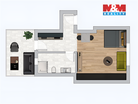 Pronájem bytu 1kk, 33 m² - 4