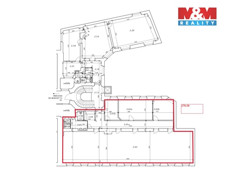 Pronájem kanceláře, 278 m² - 0