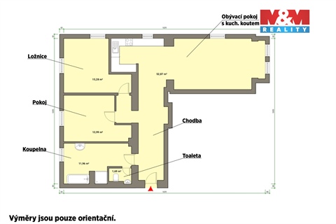 Pronájem bytu 3kk, 96 m² - 2