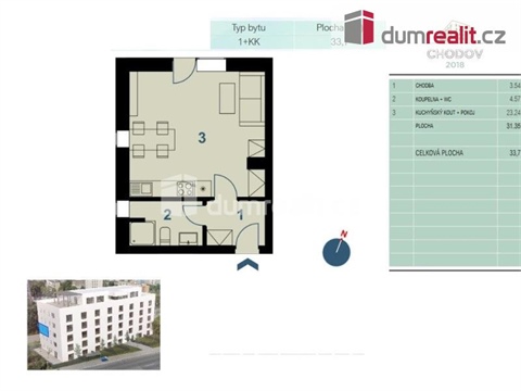 Pronájem bytu 1kk, 36 m² - 14