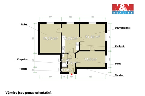 Pronájem bytu 3+1, 80 m² 8