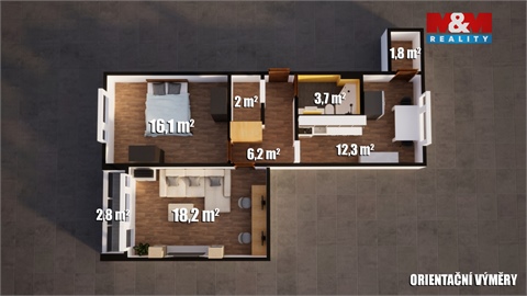 Pronájem bytu 2+1, 59 m² 10