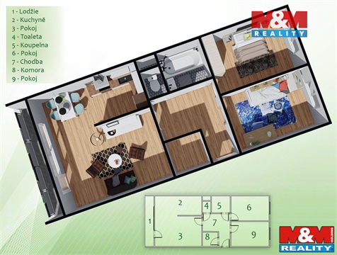 Prodej bytu 3kk, 73 m² - 12