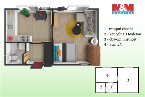 Pronájem bytu 1+1, 32 m² 4