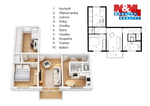 Prodej bytu 3+1, 73 m² - 2