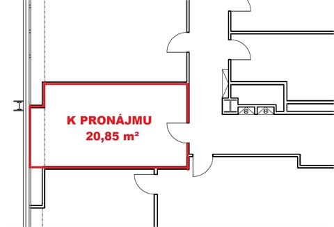 Pronájem kanceláře, 21 m² - 2