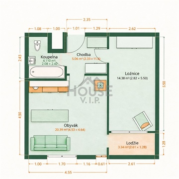 Prodej bytu 2kk, 43 m² 12