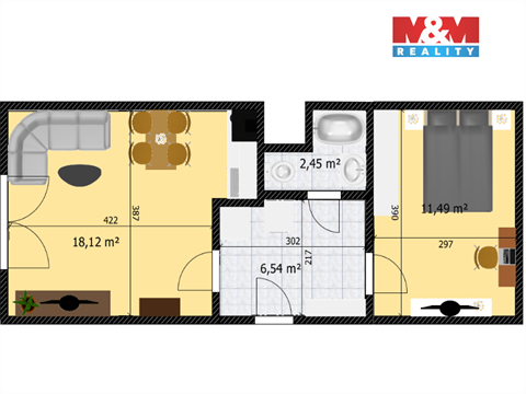 Pronájem bytu 2kk, 42 m² - 10