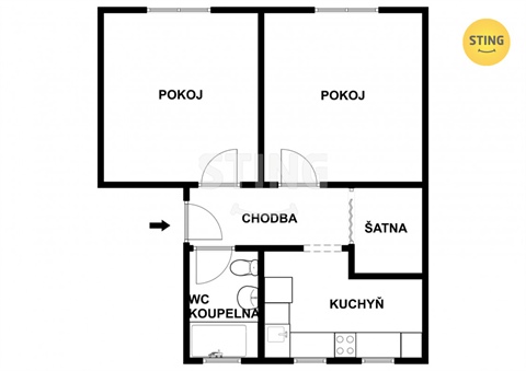 Pronájem bytu 2+1, 53 m² 4