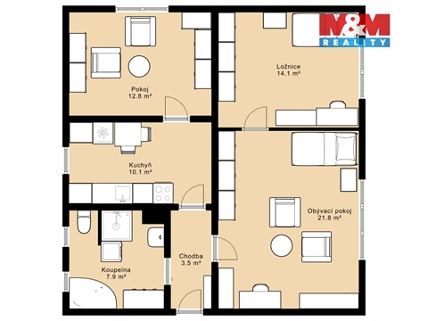 Prodej bytu 3+1, 70 m² 12