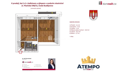 Prodej bytu 1+1, 39 m² - 0
