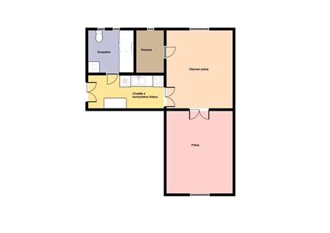 Pronájem bytu 2kk, 45 m² - 2