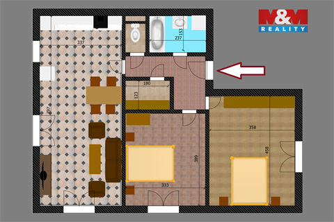 Prodej bytu 3kk, 72 m² 2